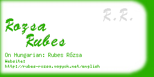 rozsa rubes business card