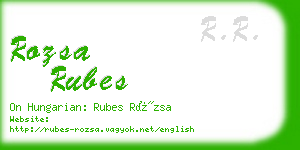 rozsa rubes business card
